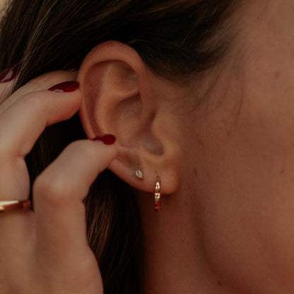 Zoe Marquise Titanium Flat Back Stud Earrings – Pair