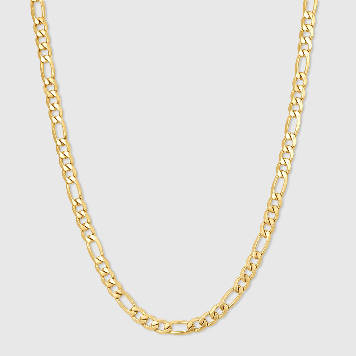 Gold-tone Figaro chain necklace with oval link pattern