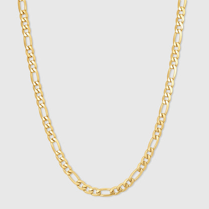 Gold-tone Figaro chain necklace with oval link pattern