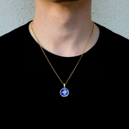 Evil Eye Enamel Gold Pendant