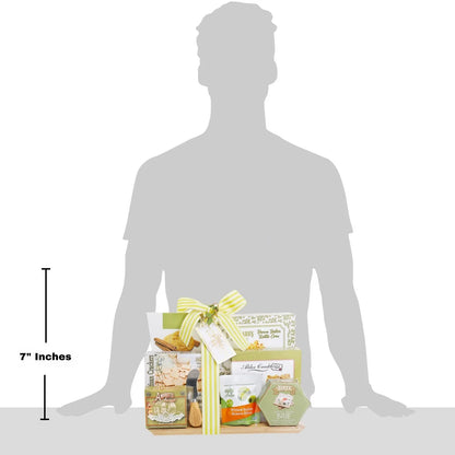 Alder Creek charcuterie gift basket, 7-inch height shown with silhouette