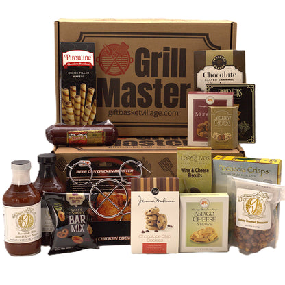 Grill Master gift box with assorted snacks, cookies, caramel and nuts