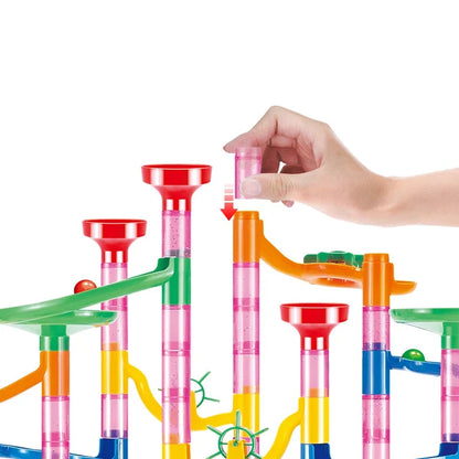Marble Run Race Track Building Blocks – 3D Maze Ball Roll Toy | 50–232 Pieces | STEM DIY Coaster Set | Kids Birthday Christmas Gift