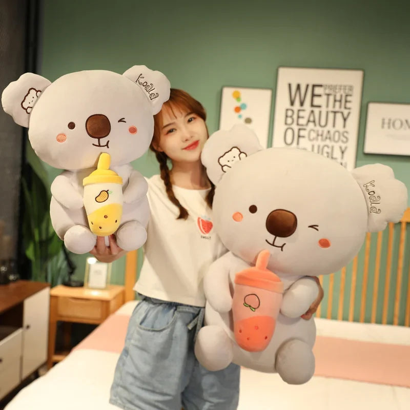 Kawaii Koala Boba Tea Plushie – Cute Soft Drink-Themed Stuffed Animal | 3 Sizes