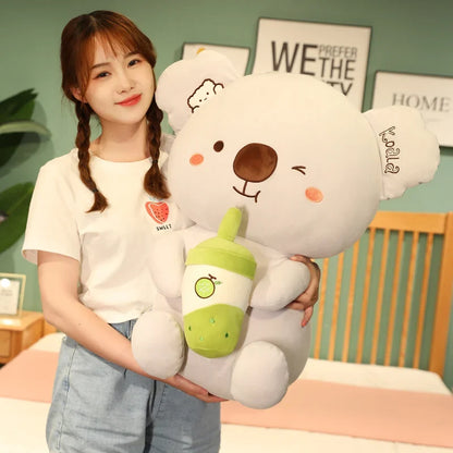 Kawaii Koala Boba Tea Plushie – Cute Soft Drink-Themed Stuffed Animal | 3 Sizes