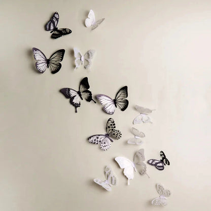 3D Butterfly Wall Stickers – 18-Piece Peel & Stick Decals | Rainbow Monarch or Crystal Transparent Wings | Bedroom, Nursery, Garden & Wedding Decor