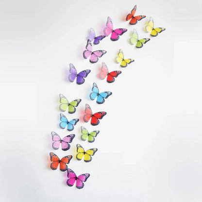 3D Butterfly Wall Stickers – 18-Piece Peel & Stick Decals | Rainbow Monarch or Crystal Transparent Wings | Bedroom, Nursery, Garden & Wedding Decor