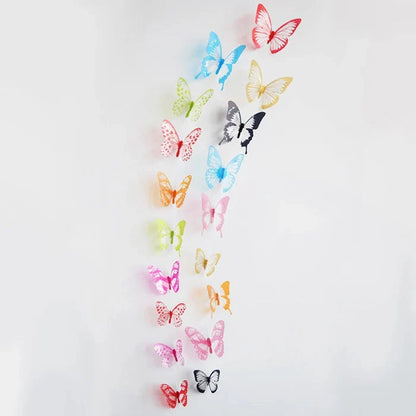 3D Butterfly Wall Stickers – 18-Piece Peel & Stick Decals | Rainbow Monarch or Crystal Transparent Wings | Bedroom, Nursery, Garden & Wedding Decor