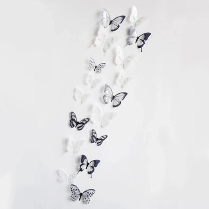 3D Butterfly Wall Stickers – 18-Piece Peel & Stick Decals | Rainbow Monarch or Crystal Transparent Wings | Bedroom, Nursery, Garden & Wedding Decor