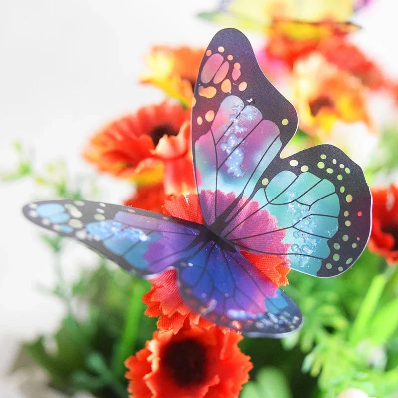 3D Butterfly Wall Stickers – 18-Piece Peel & Stick Decals | Rainbow Monarch or Crystal Transparent Wings | Bedroom, Nursery, Garden & Wedding Decor
