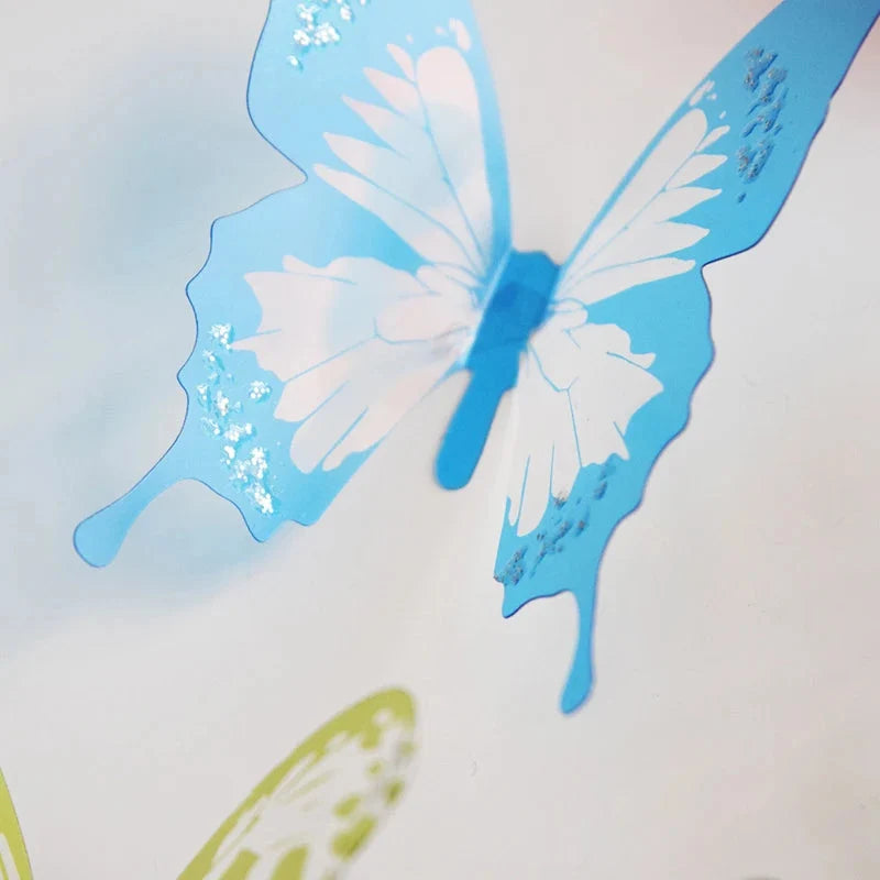 3D Butterfly Wall Stickers – 18-Piece Peel & Stick Decals | Rainbow Monarch or Crystal Transparent Wings | Bedroom, Nursery, Garden & Wedding Decor