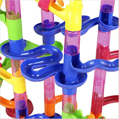 Marble Run Race Track Building Blocks – 3D Maze Ball Roll Toy | 50–232 Pieces | STEM DIY Coaster Set | Kids Birthday Christmas Gift