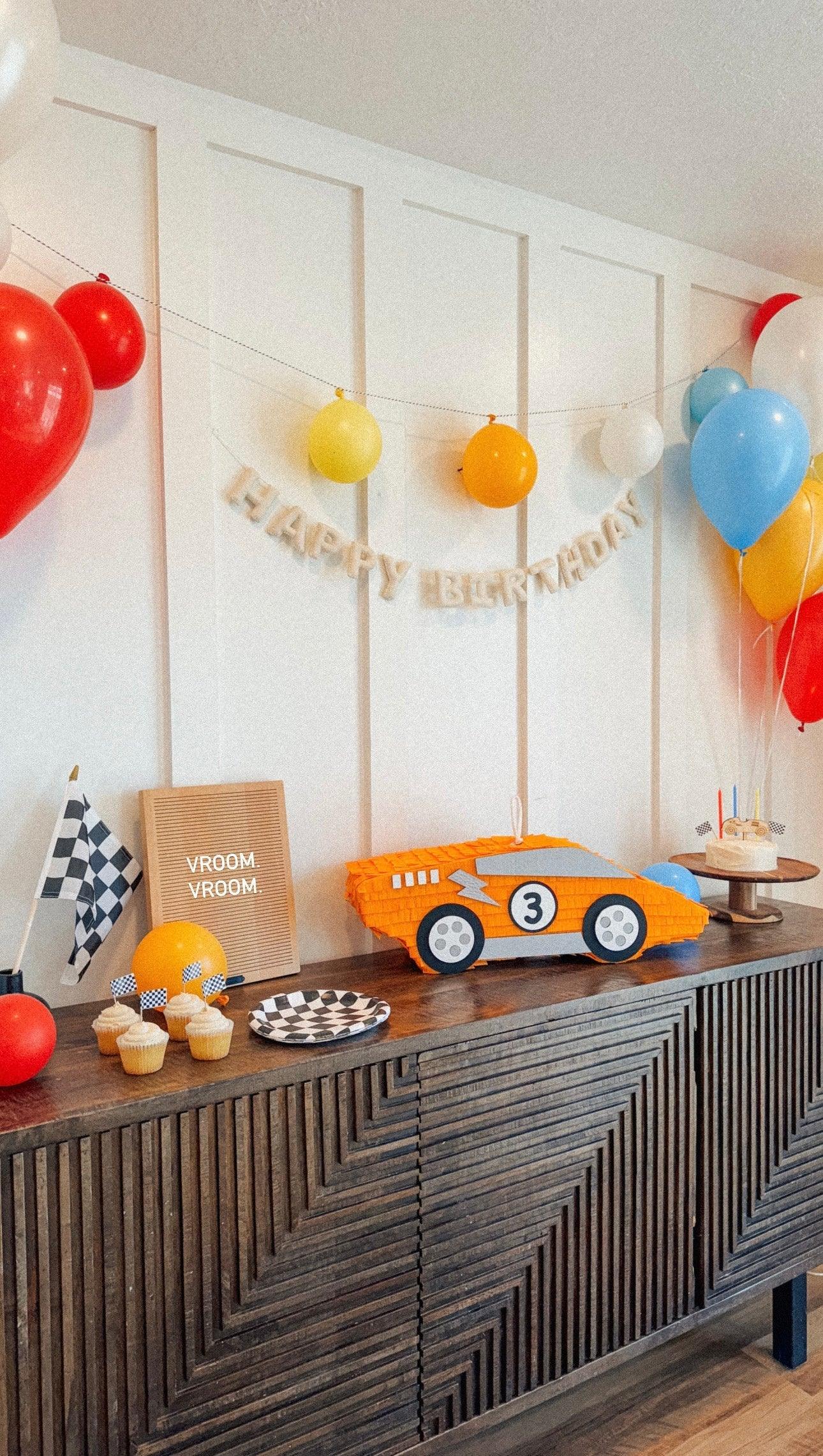 🏁 Vintage Race Car Piñata – Handmade Classic Car Piñata for Racing Parties & Car-Themed Birthdays