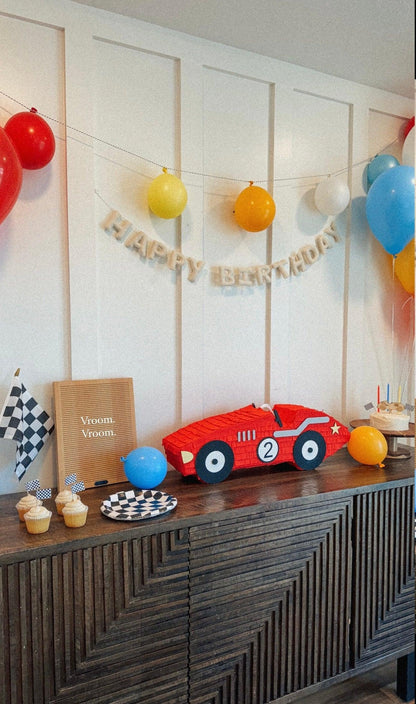 🏁 Vintage Race Car Piñata – Handmade Classic Car Piñata for Racing Parties & Car-Themed Birthdays