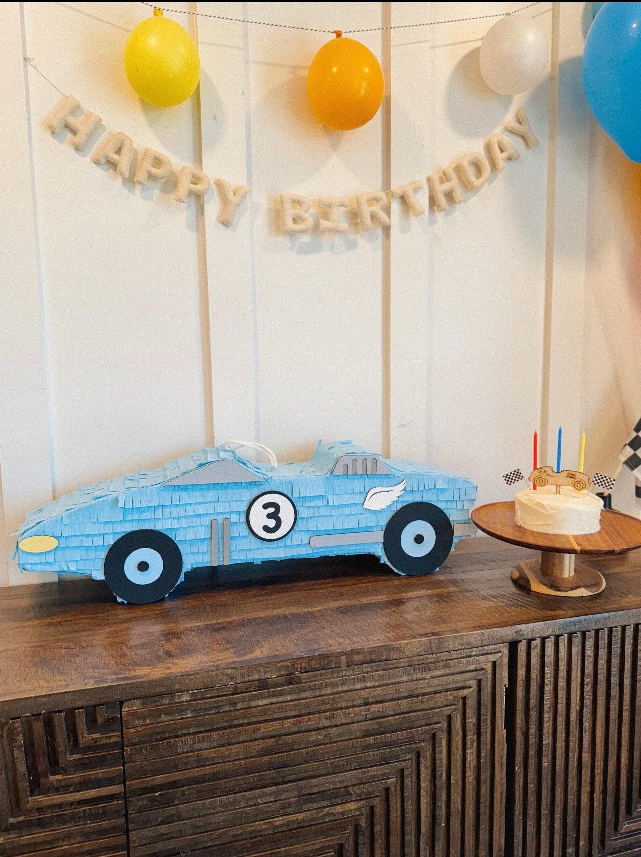 🏁 Vintage Race Car Piñata – Handmade Classic Car Piñata for Racing Parties & Car-Themed Birthdays
