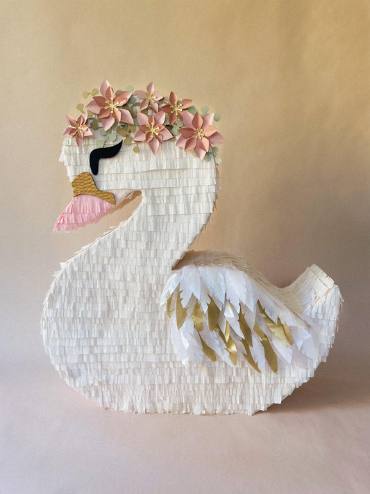 🦢 Princess Swan Piñata – Handmade Elegant Swan Piñata for Princess Parties, Baby Showers & Fairytale Celebrations