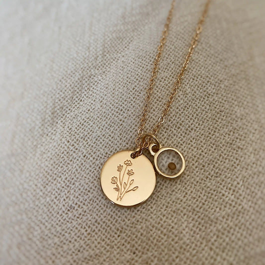 Wildflower Necklace with Mustard Seed