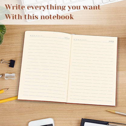 Open notebook with lined writing pages and bear cover visible at the front