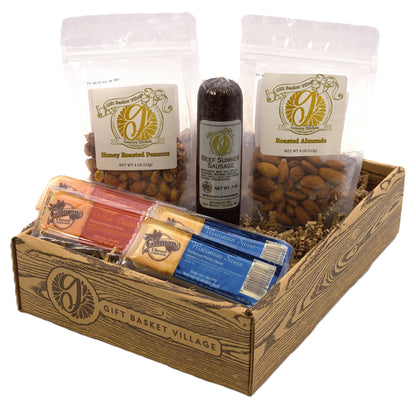 Savory Snack Sampler Gift Basket – Gourmet Meat, Cheese & Nuts Gift Set