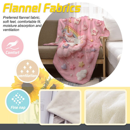 White flannel blanket with soft textured surface