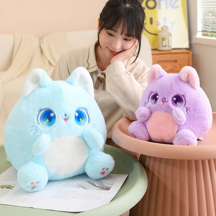 Kawaii Pudgy Cat Plushie – Cute Chonky Cat Soft Toy | 5 Colours | 25cm & 35cm