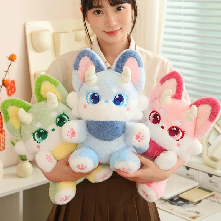 Kawaii Pastel Fantasy Fox Plushie – Soft Fairytale Stuffed Animal | 35cm & 50cm
