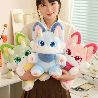 Kawaii Pastel Fantasy Fox Plushie – Soft Fairytale Stuffed Animal | 35cm & 50cm