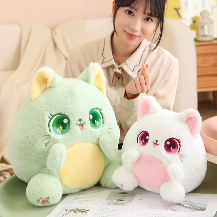 Kawaii Pudgy Cat Plushie – Cute Chonky Cat Soft Toy | 5 Colours | 25cm & 35cm