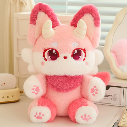 Kawaii Pastel Fantasy Fox Plushie – Soft Fairytale Stuffed Animal | 35cm & 50cm