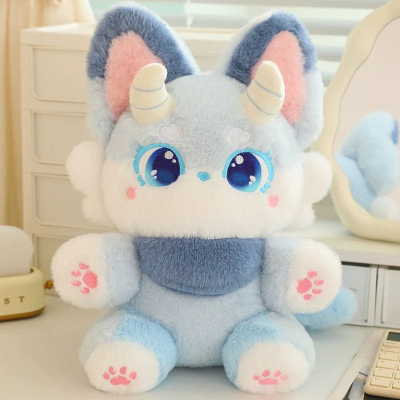Kawaii Pastel Fantasy Fox Plushie – Soft Fairytale Stuffed Animal | 35cm & 50cm