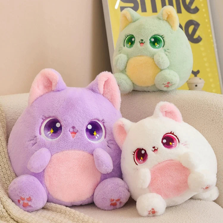 Kawaii Pudgy Cat Plushie – Cute Chonky Cat Soft Toy | 5 Colours | 25cm & 35cm