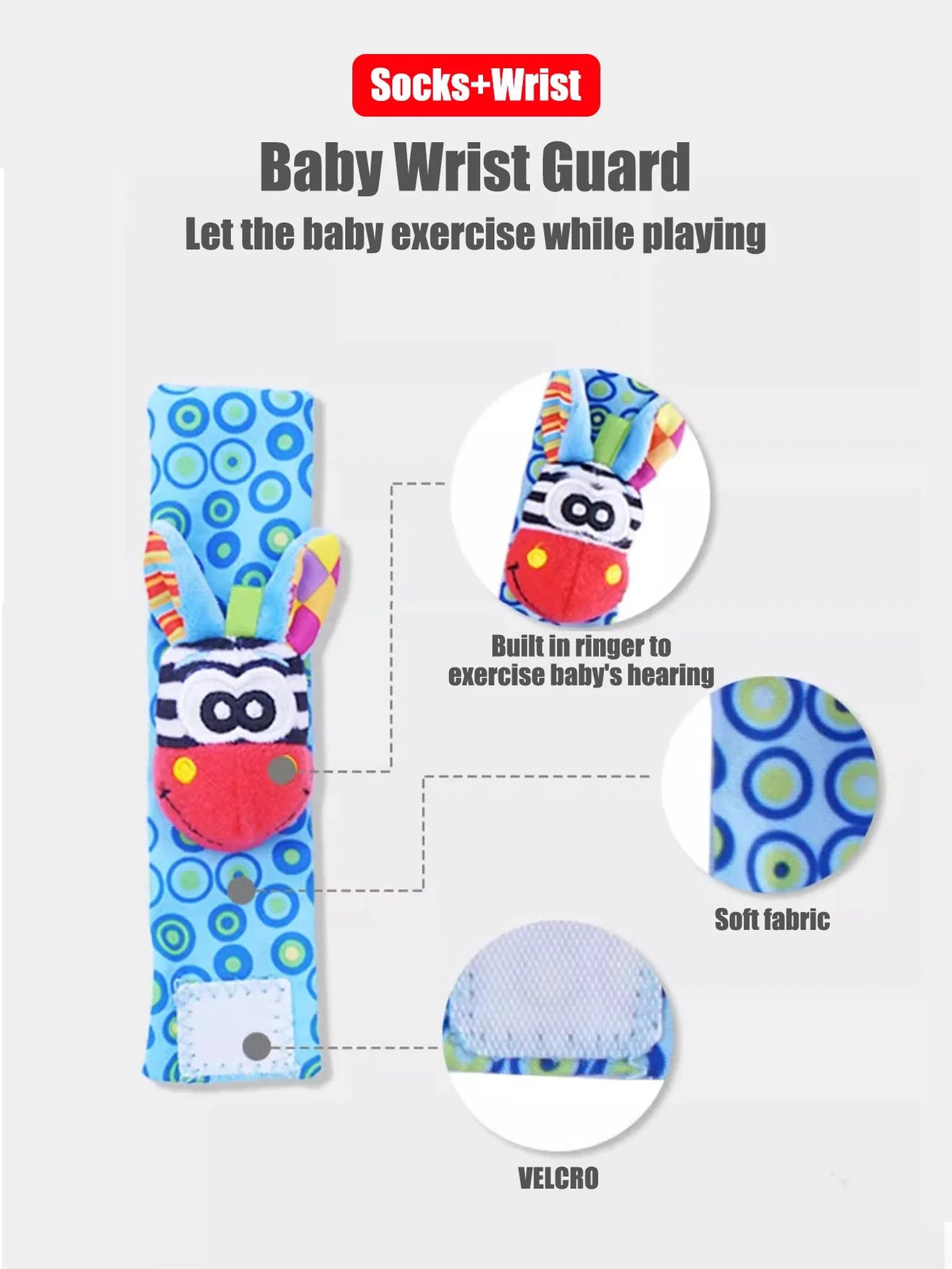 Baby Wrist Rattle & Foot Finder Sock Set – 4 Pieces | Soft Sensory Toy | 0–12 Months Boys & Girls | Newborn Baby Shower Gift