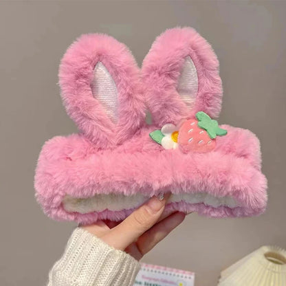 Kawaii Strawberry Bunny Ear Beauty Headband – Cute Spa & Skincare Headband | 6 Colours