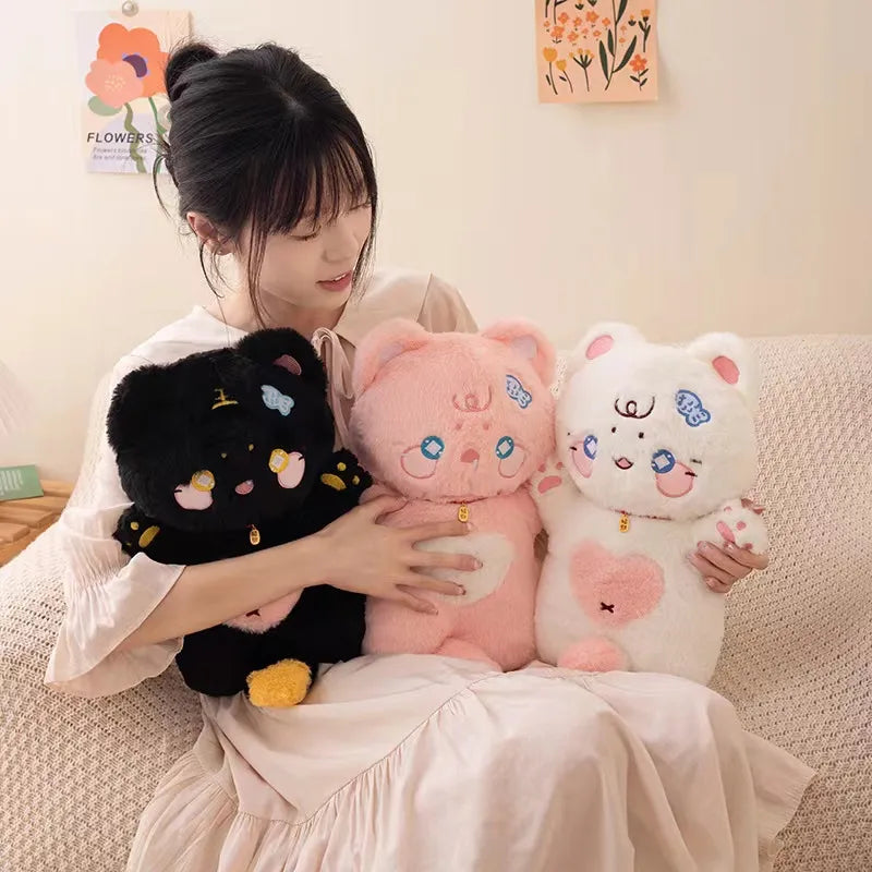 Kawaii Sweet Hugs Cat Plushie – Soft Huggable Stuffed Animal | 38cm | 3 Colours