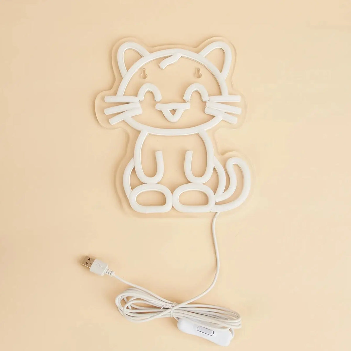 Kawaii Cat Neon Light – Cute LED-Style Room Decor | 5V USB Powered