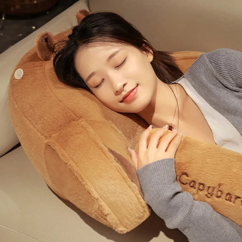 Kawaii Capybara Plush Pillow – Soft Huggable Cushion | 60x40cm & 70x50cm | Capybara Gift | Sofa Bed Bedroom Decor