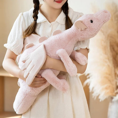 Kawaii Soft Dragon Plushie – Cute Stuffed Dragon Toy | 30cm, 50cm, 70cm & 90cm | Pink, White, Green & Blue