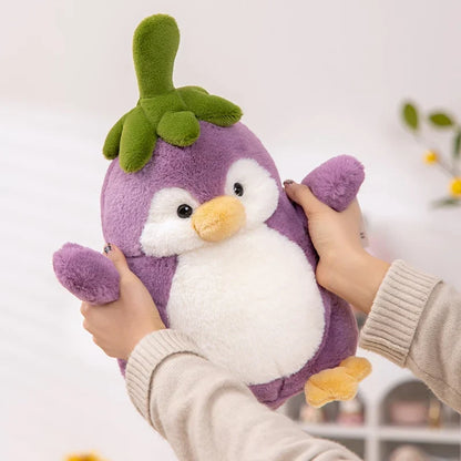 Kawaii Penguin Eggplant Plushie | Funny Vegetable Animal Toy
