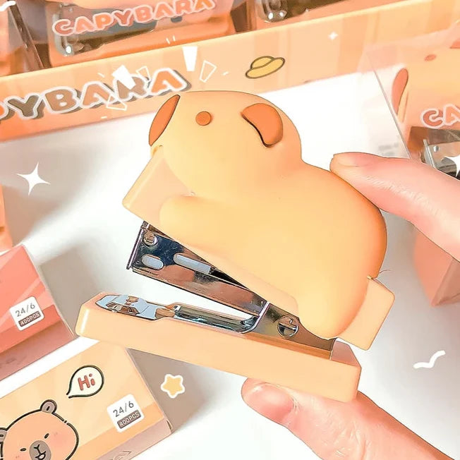 Kawaii Cute Capybara Stapler – Fun Novelty Office Stapler with Staples | Kawaii Desk Accessory