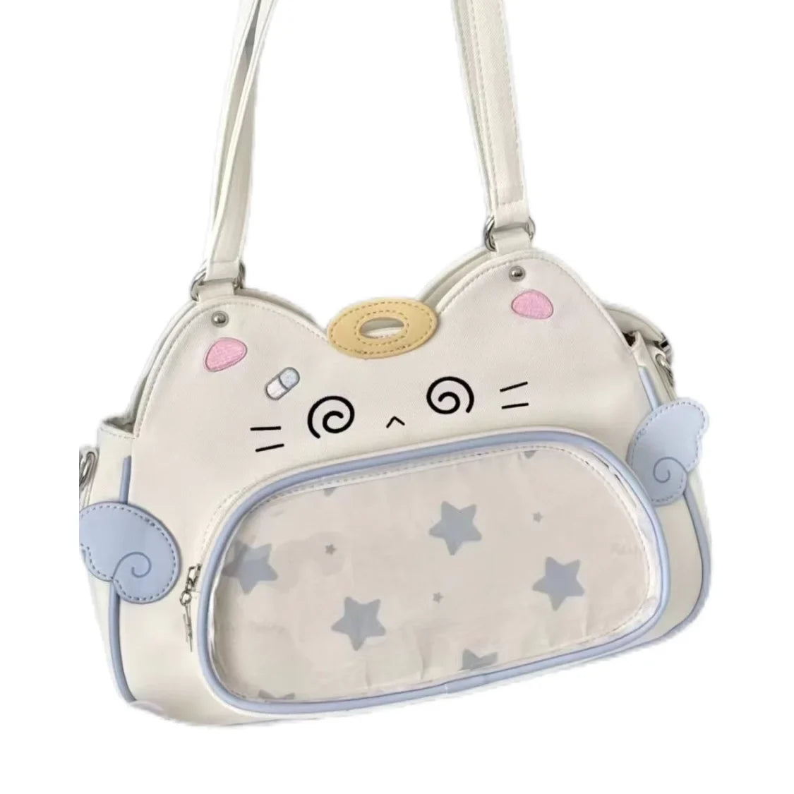 Kawaii Neko Cat Crossbody Bag – Cute PU Leather Cat Face Bag | Adjustable Strap | Kawaii Fashion Accessory