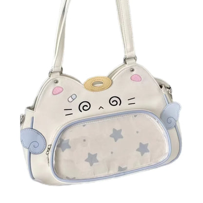 Kawaii Neko Cat Crossbody Bag – Cute PU Leather Cat Face Bag | Adjustable Strap | Kawaii Fashion Accessory
