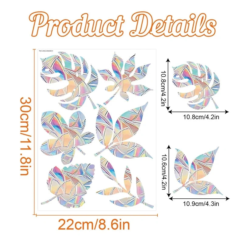 Rainbow Suncatcher Window Stickers – Holographic Prism Decals | 11 Designs | Mushrooms, Stars, Rabbits, Dragonflies & More | Home & Nursery Gift