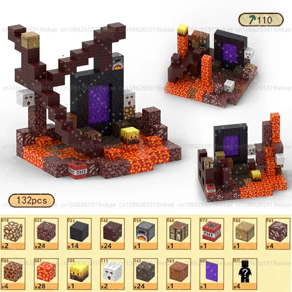 Magnetic cube building blocks set with dark red, orange, and purple cube pieces (132 pcs)