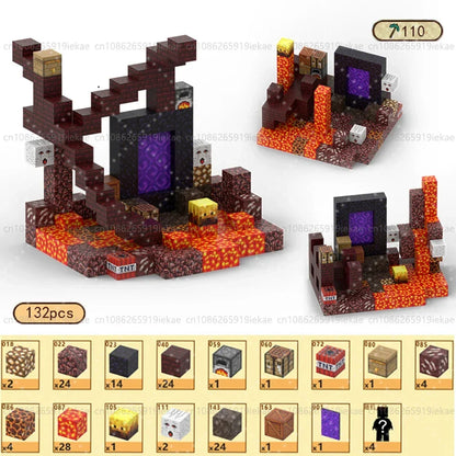 Magnetic cube building blocks set with dark red, orange, and purple cube pieces (132 pcs)