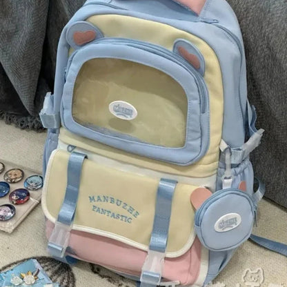Kawaii Beary Cute Ita Backpack – Clear Window Bear Bag | 5 Colours | Pin & Charm Display