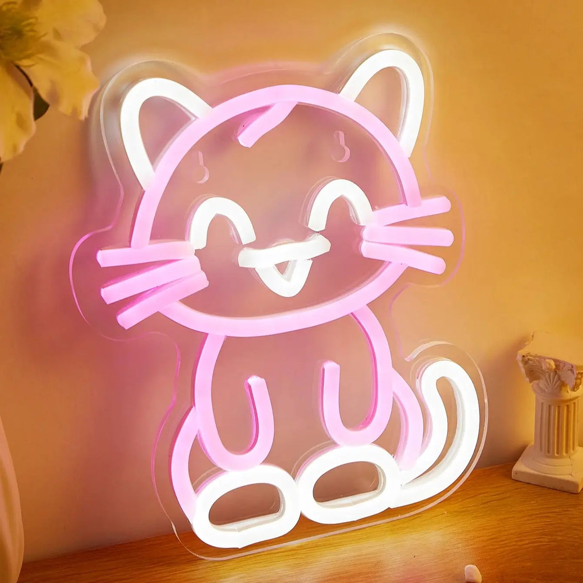 Kawaii Cat Neon Light – Cute LED-Style Room Decor | 5V USB Powered