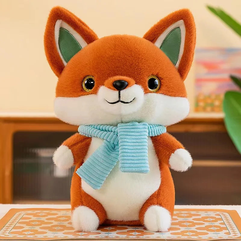 Kawaii Cozy Fox Plushie – Cute Scarf-Wearing Stuffed Animal | 25cm & 40cm