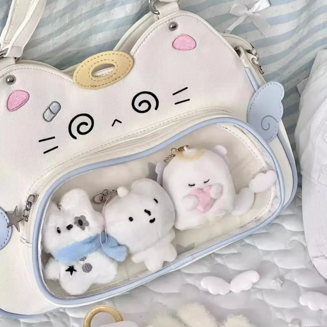 Kawaii Neko Cat Crossbody Bag – Cute PU Leather Cat Face Bag | Adjustable Strap | Kawaii Fashion Accessory