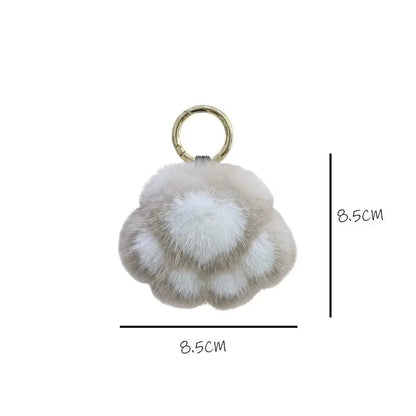 Cat Paw Plush Keychain – Cute Fluffy Faux Fur Pendant for Bags & Keys