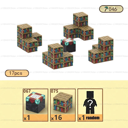 Magnetic cube building blocks with mini library and house structures in wooden blocks
